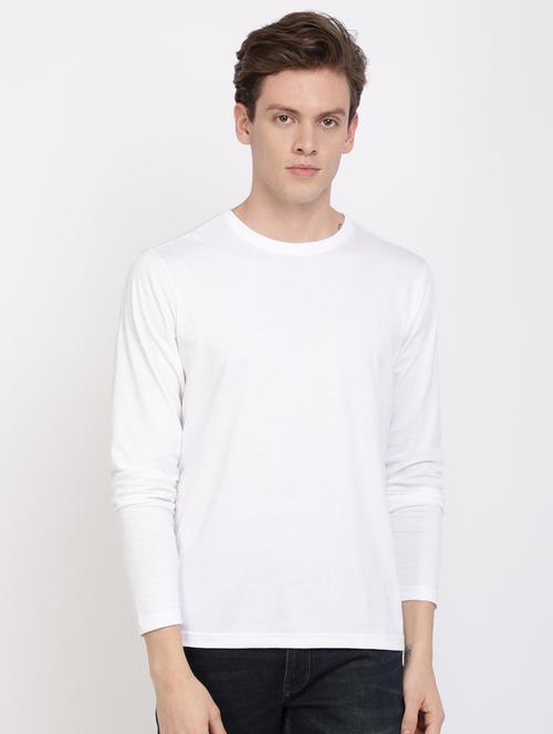 white solid t-shirt - 17405287 - Standard Image - 1