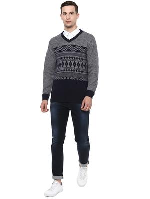 grey printed pullover - 17405447 - Standard Image - 4