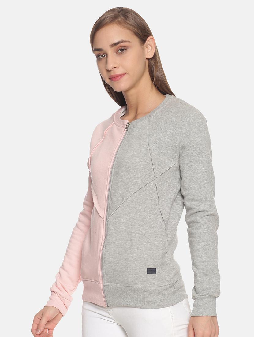 color block zip up sweatshirt - 17405491 - Zoom Image - 2