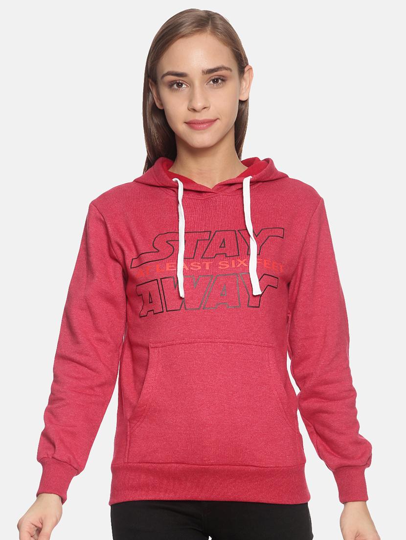 hooded neck typographic sweatshirt - 17405505 - Zoom Image - 2
