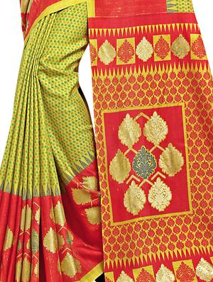 foil printed saree with blouse - 17406000 - Standard Image - 2