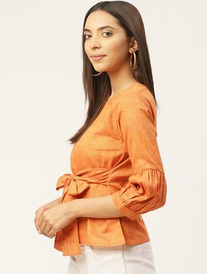 tie front solid top - 17406017 - Standard Image - 2