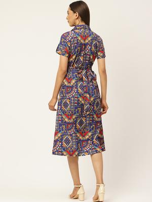 printed a-line dress - 17406029 - Standard Image - 3