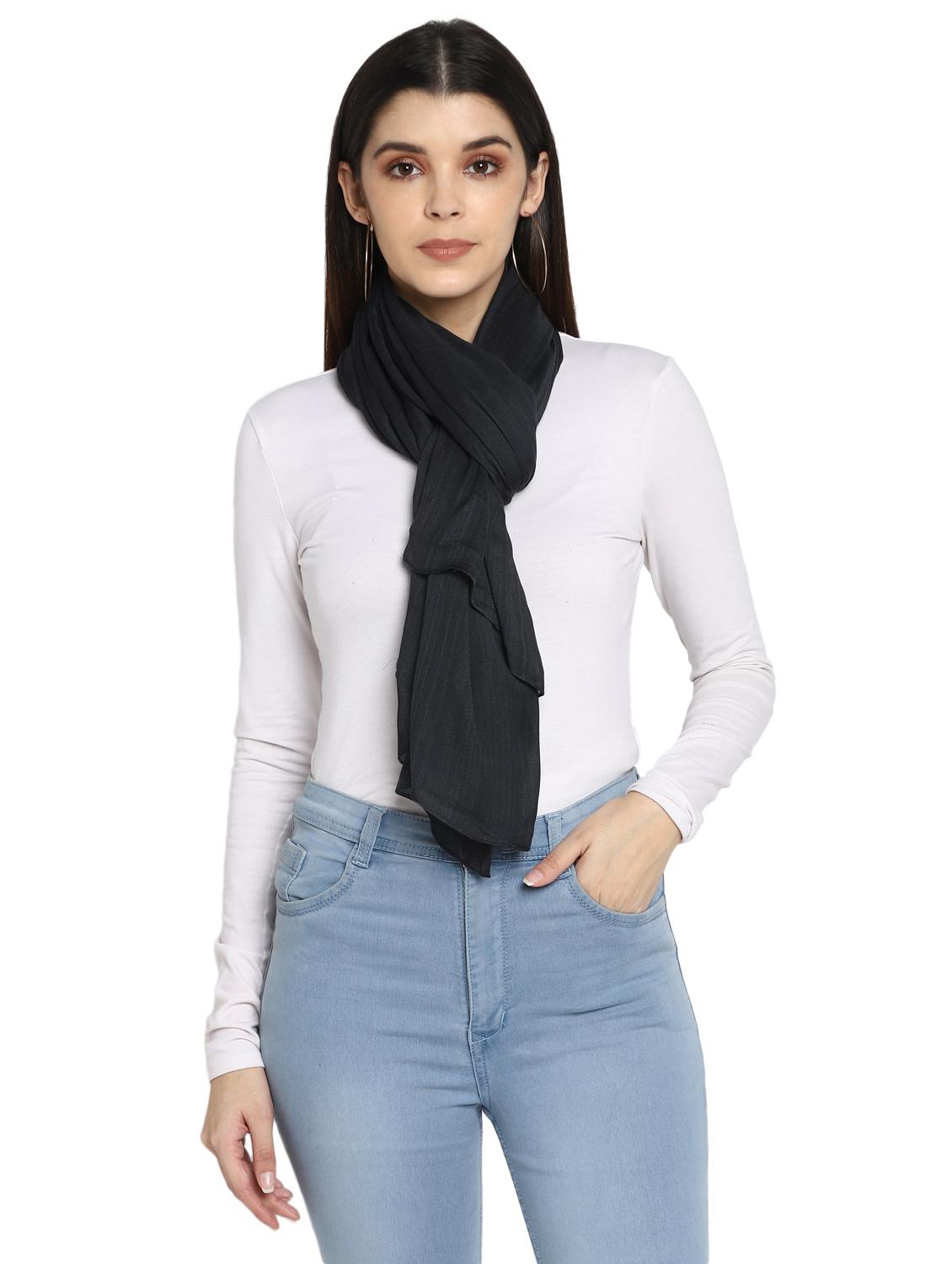 black viscose stole - 17406195 - Zoom Image - 2