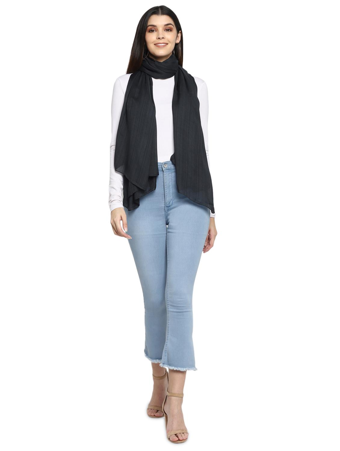 black viscose stole - 17406195 - Zoom Image - 3