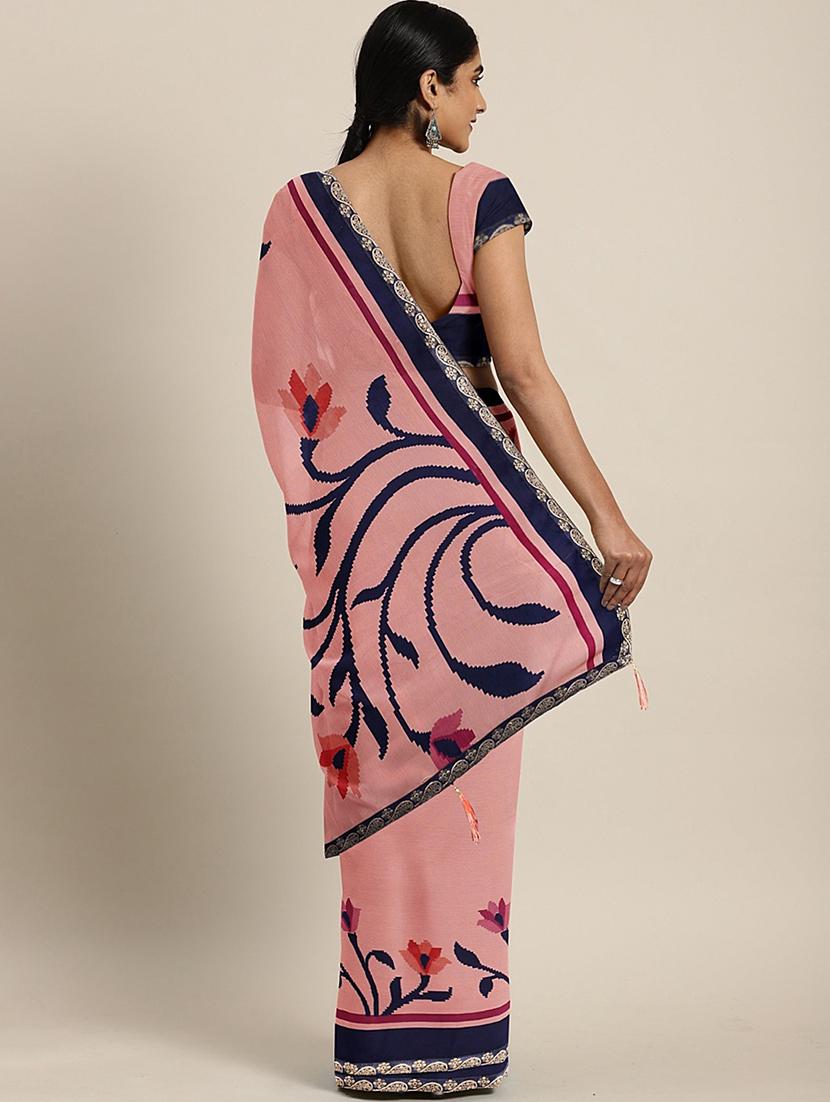 floral printed saree with blouse - 17406583 - Zoom Image - 2