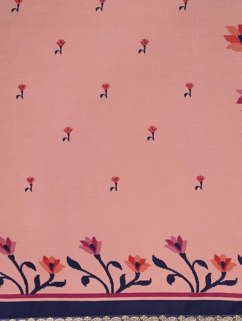 floral printed saree with blouse - 17406583 - Zoom Image - 5