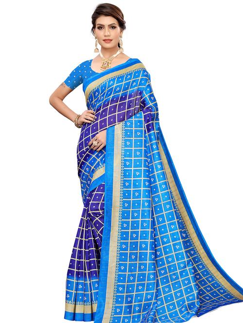 bandhani printed saree with blouse - 17406700 - Standard Image - 1