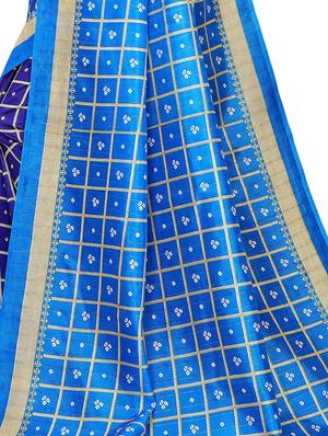 bandhani printed saree with blouse - 17406700 - Standard Image - 4