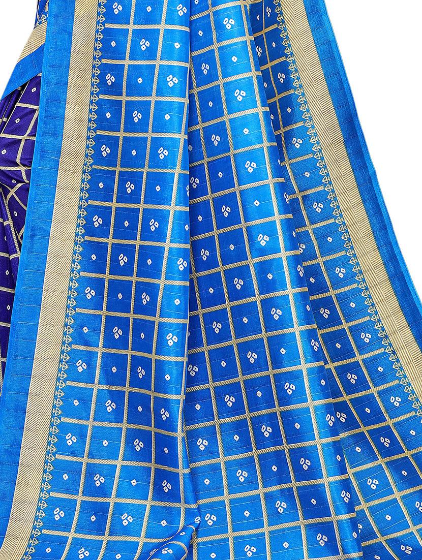 bandhani printed saree with blouse - 17406700 - Zoom Image - 4