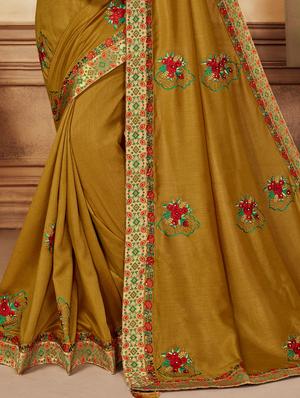 floral embroidered saree with blouse - 17407102 - Standard Image - 2