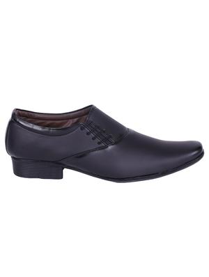black leatherette laceup derbies - 17407127 - Standard Image - 2