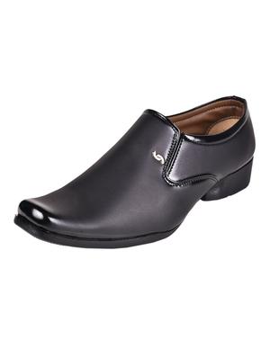 black leatherette slip on ons - 17407131 - Standard Image - 3