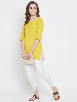 golden striped dhoti salwar - 17407219 - Standard Image - 4