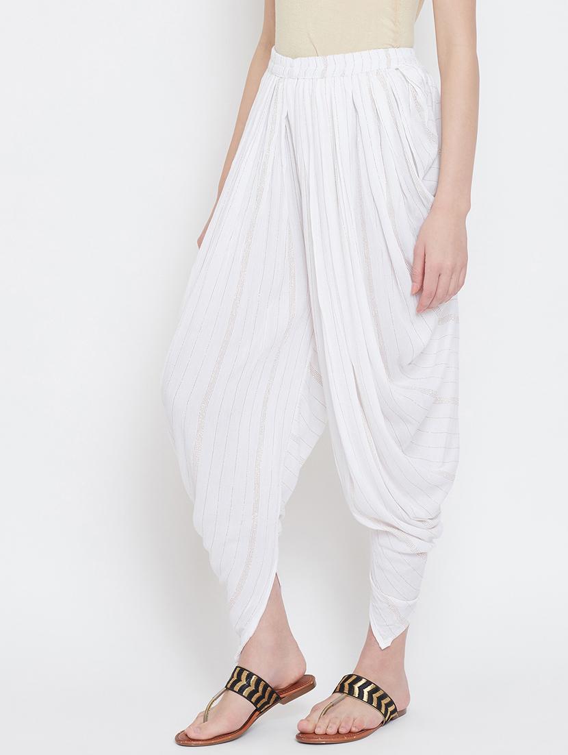 golden striped dhoti salwar - 17407219 - Zoom Image - 2