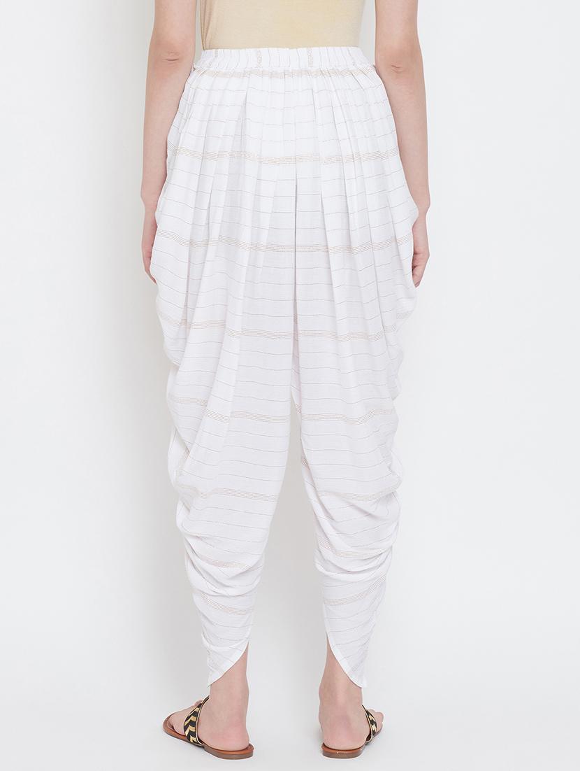 golden striped dhoti salwar - 17407219 - Zoom Image - 3