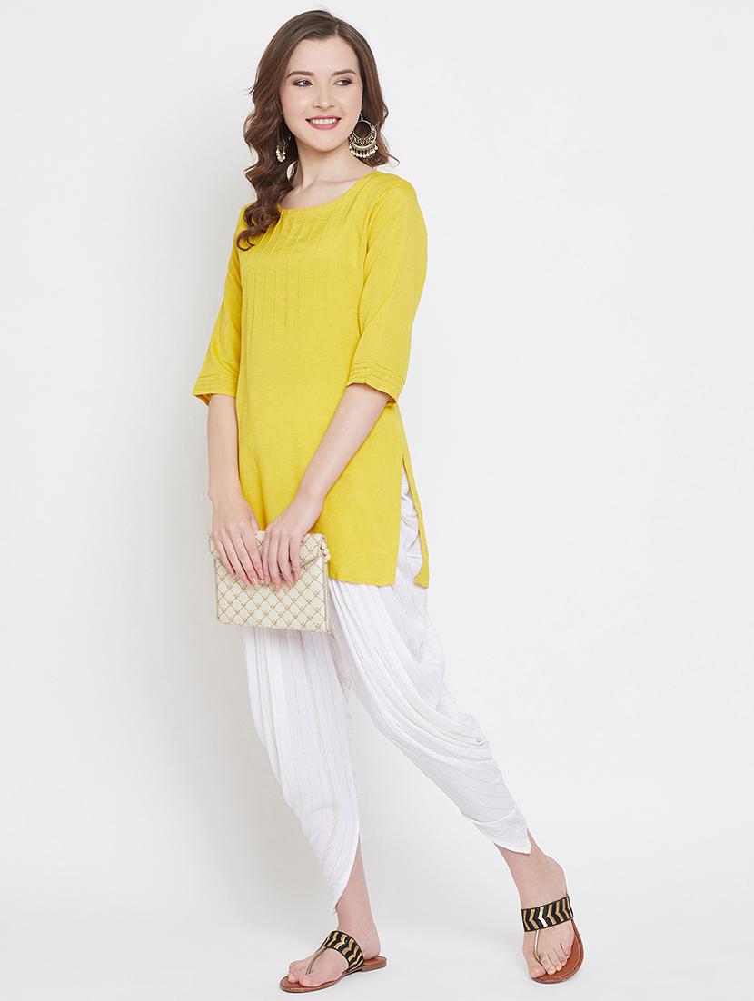 golden striped dhoti salwar - 17407219 - Zoom Image - 4