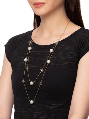 gold metal chain necklace - 17407496 - Standard Image - 3