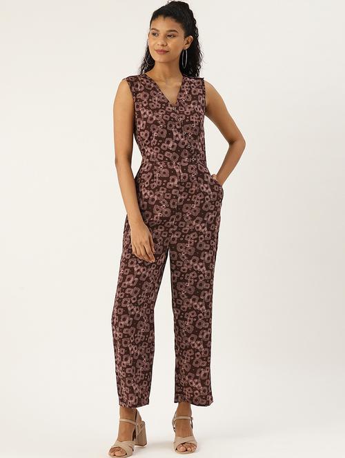 printed full leg jumpsuit - 17408710 - Standard Image - 1