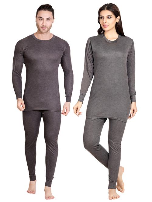 brown solid couples top bottom set - 17408932 - Standard Image - 1