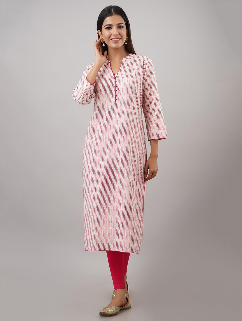 ikat straight kurta - 17409049 - Zoom Image - 1