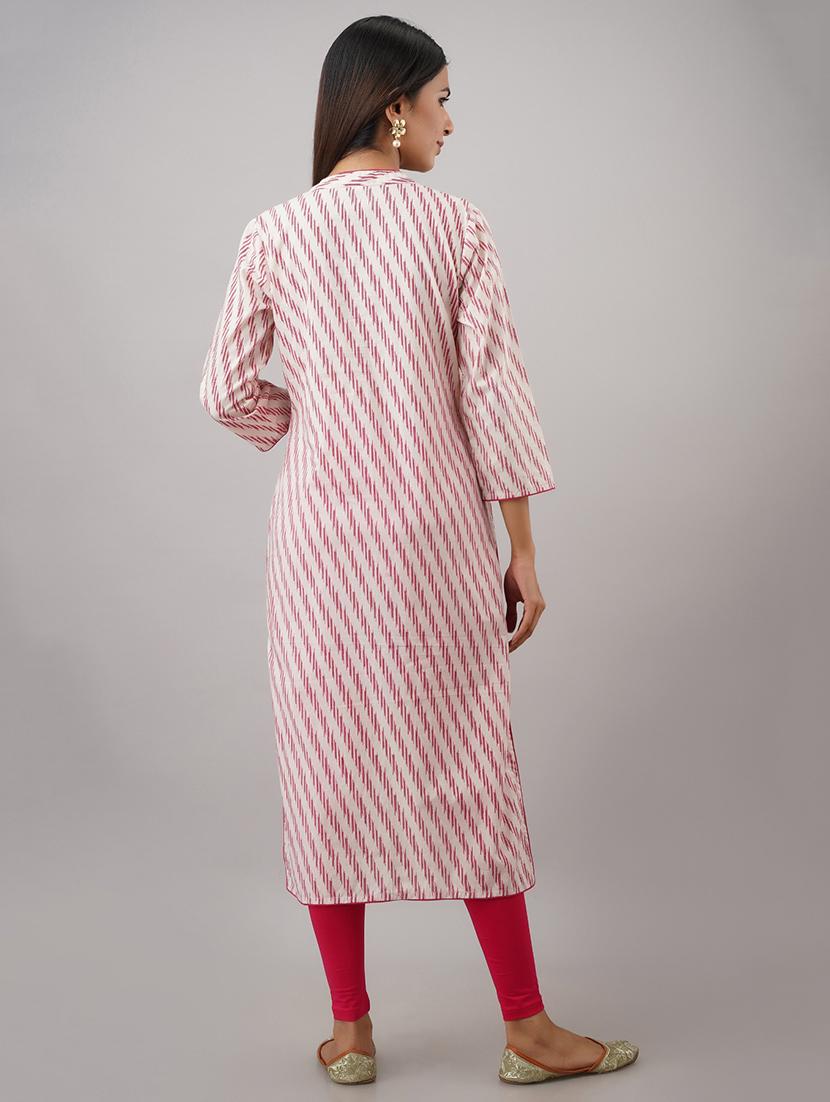 ikat straight kurta - 17409049 - Zoom Image - 3