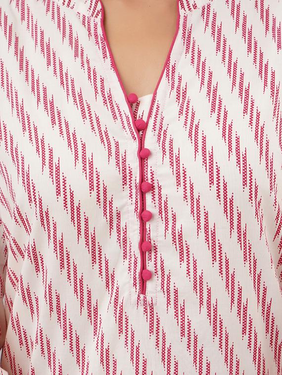 ikat straight kurta - 17409049 - Zoom Image - 4