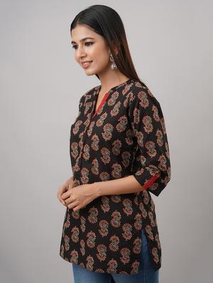 black cotton regular tunic - 17409054 - Standard Image - 2