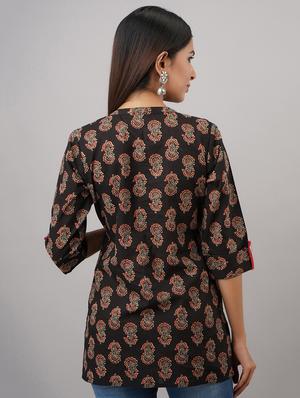 black cotton regular tunic - 17409054 - Standard Image - 3