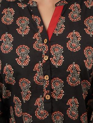 black cotton regular tunic - 17409054 - Standard Image - 4