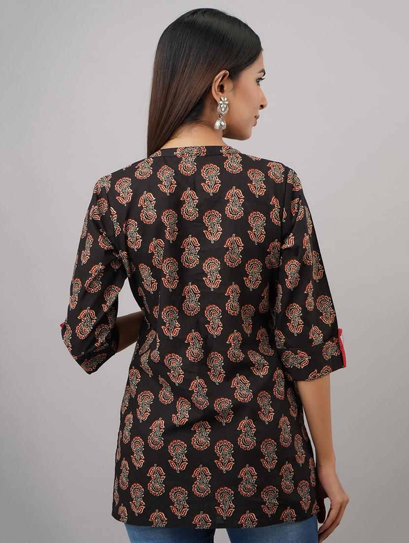 black cotton regular tunic - 17409054 - Zoom Image - 3