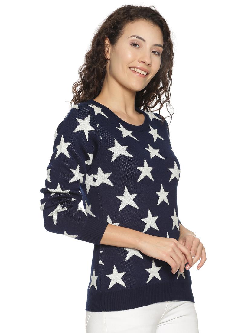 round neck printed sweater - 17409307 - Zoom Image - 2