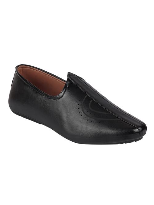 black pu slip on mojaris - 17409607 - Standard Image - 1