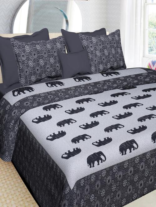 cotton jaipuri printed king size double bedsheet with 2 pillow cover - 17409661 - Standard Image - 1