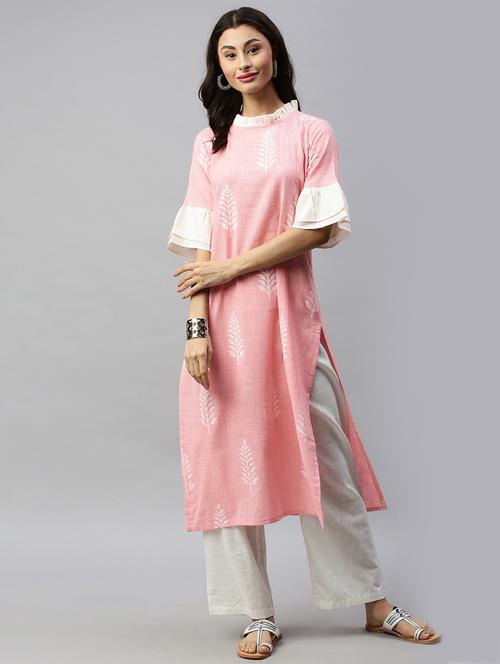 block print straight kurta - 17409740 - Standard Image - 1