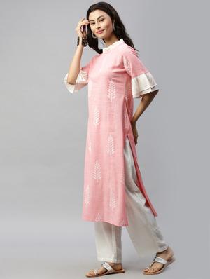block print straight kurta - 17409740 - Standard Image - 2