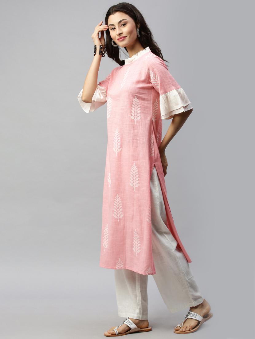 block print straight kurta - 17409740 - Zoom Image - 2