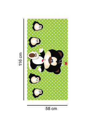 100% cotton 300 gsm kids cartoon bath towel for bathroom set of 1pc, multicolor, 58 cm x 116 cm - color - green penguien - 17409772 - Standard Image - 4