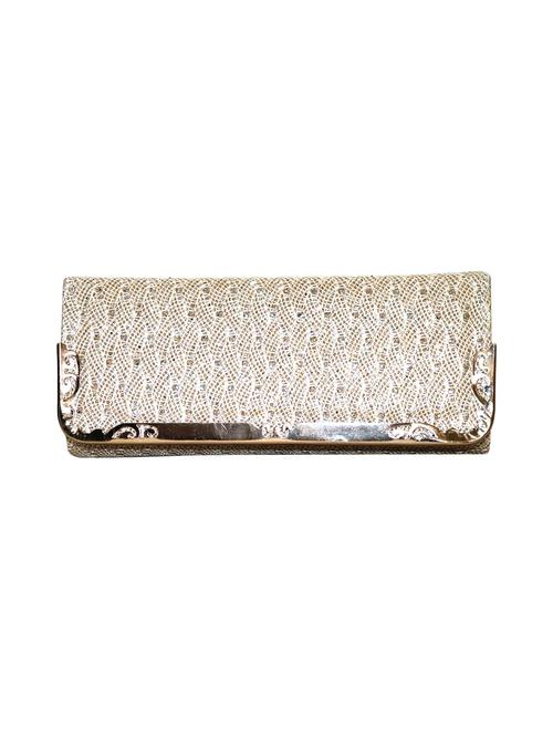 gold leatherette (pu) regular clutch - 17409801 - Very Small Image - 1