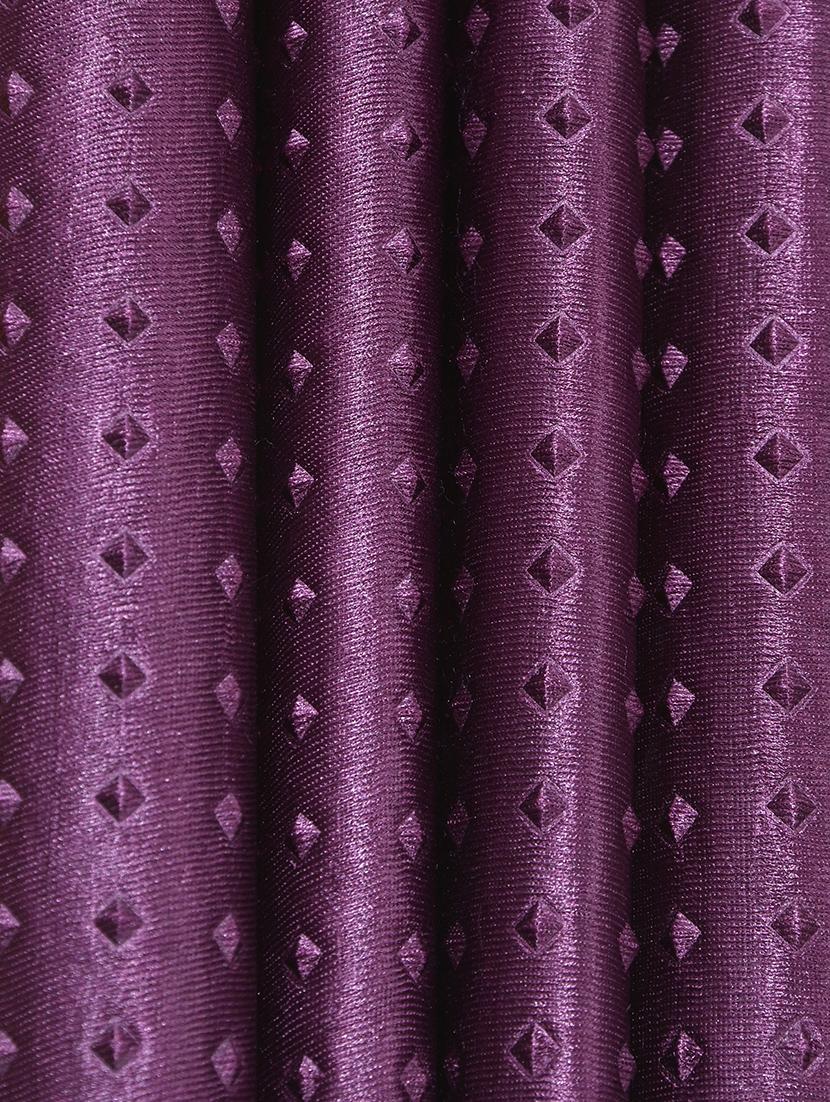 sheen decor galaxy rock 7 feet door solid curtains(pack of 2)purple(4x7 feet) - 17409879 - Zoom Image - 2