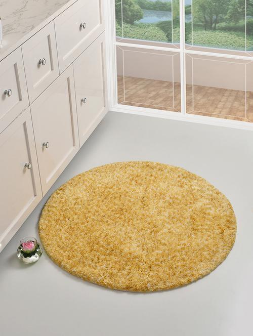 sheen decor m?lange shag bathmat collection, 36 inches round, brown - 17409915 - Standard Image - 1