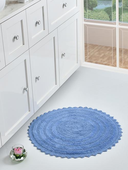 sheen decor reversible bloom bathmat collection, 24 inches round, blue - 17409946 - Standard Image - 1