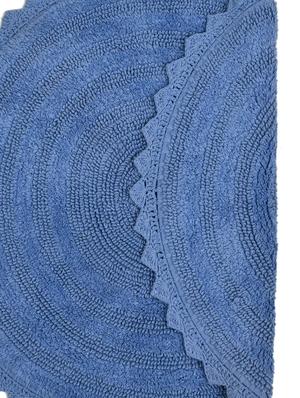 sheen decor reversible bloom bathmat collection, 24 inches round, blue - 17409946 - Standard Image - 3