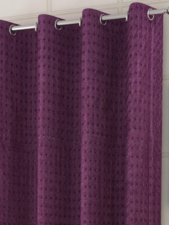 sheen decor galaxy rock 7 feet 9 door solid curtains size(4x7 feet)(pack of 3) 2 off white 1 purple - 17409982 - Zoom Image - 2