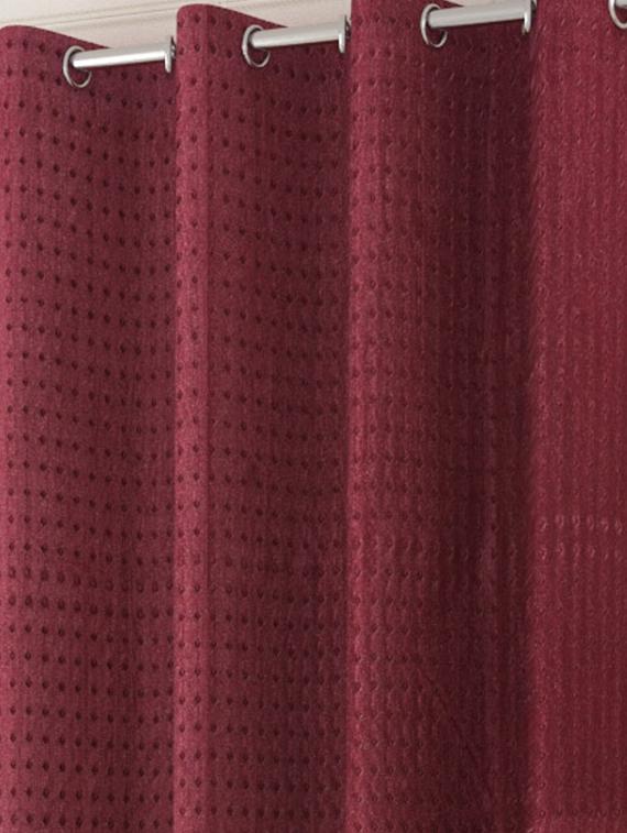 sheen decor galaxy rock feet door solid curtains(pack of 2)maroon(4x7 feet) - 17410006 - Zoom Image - 3
