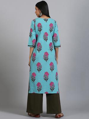 floral kurta palazzo set - 17410030 - Standard Image - 3
