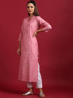 solid straight kurta - 17410054 - Standard Image - 2