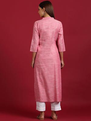 solid straight kurta - 17410054 - Standard Image - 3