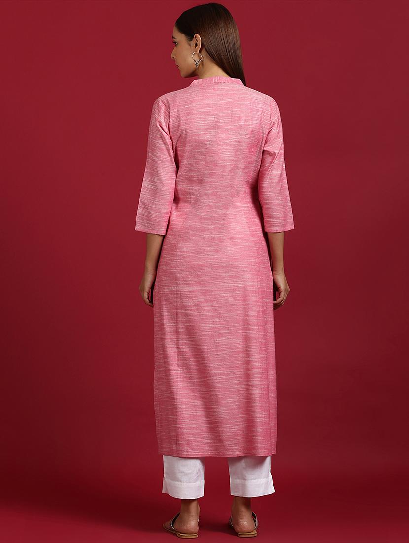 solid straight kurta - 17410054 - Zoom Image - 3
