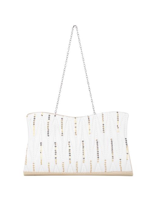 white leatherette (pu) regular clutch - 17410072 - Very Small Image - 1